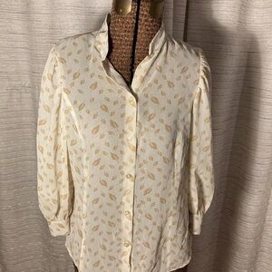 Banana Republican blouse button up 3/4 sleeve size M